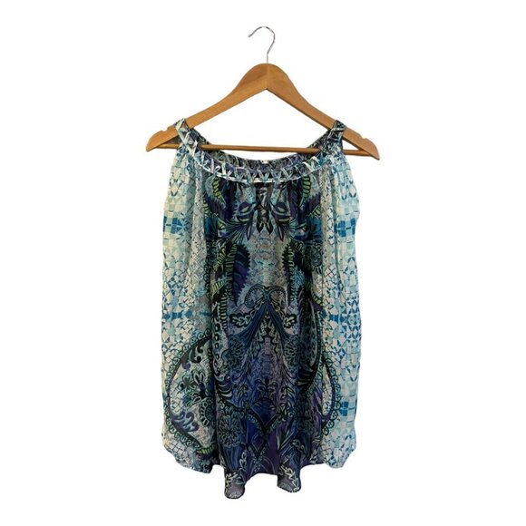 Hale Bob Silk Blouse Cut Out Paisley Size Medium M - Picture 3 of 8